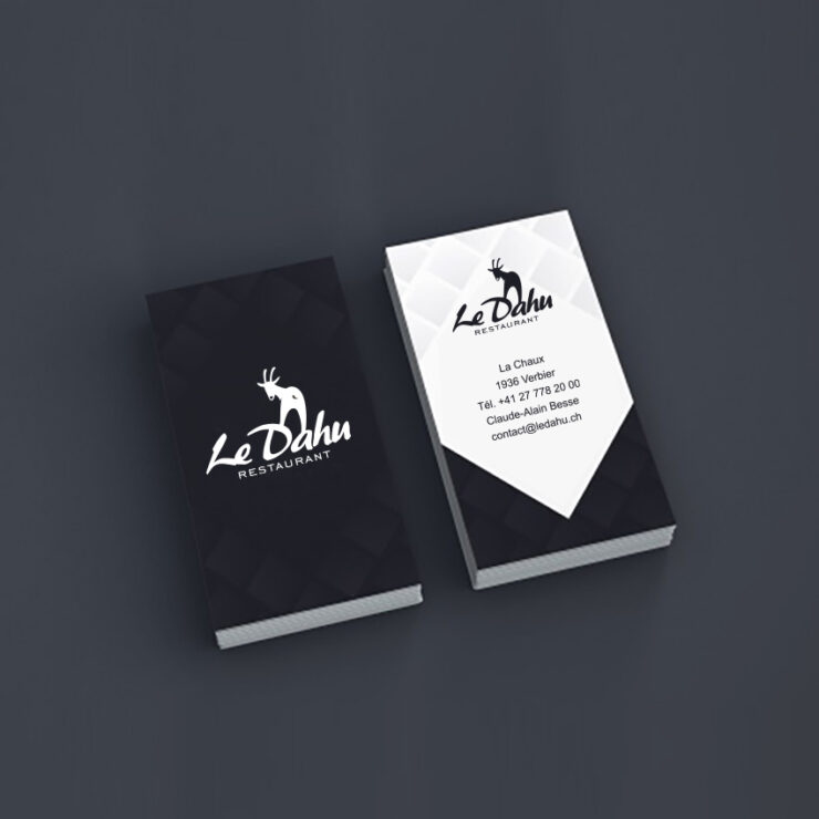 Logo et identité visuelle pour le Dahu, restaurant à Verbier